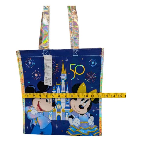 Walt Disney World Reusable Tote Bag Blue 50th Anniversary Mickey Minnie - Picture 10 of 12